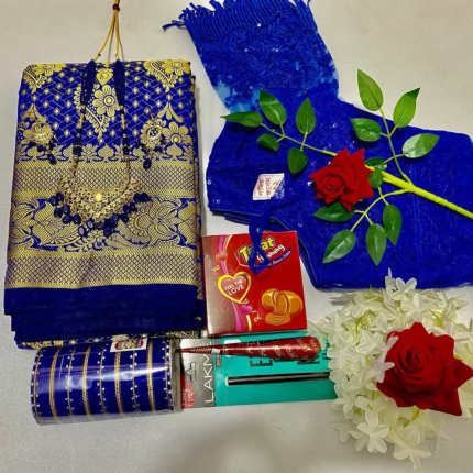 ✨ ব্লু জামদানী ✨ সূতির কোমলতা × বুননের নিখুঁত শিল্প একটা শাড়ি, অনেক গল্প 📜💫