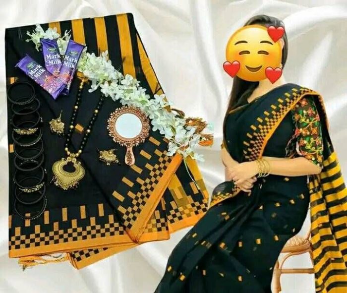 Black saree gift pakage.(টাংগাইলে অরজিনাল শাড়ী)