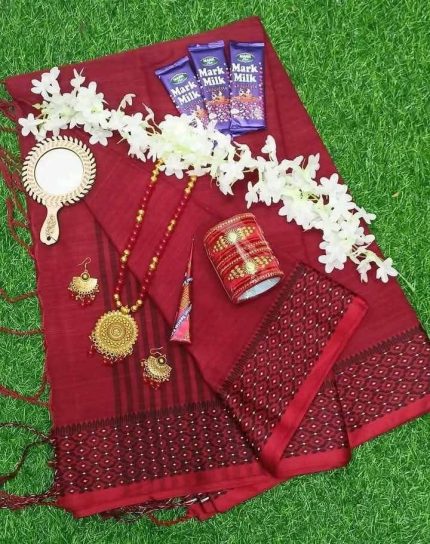 maroon colour saree student package