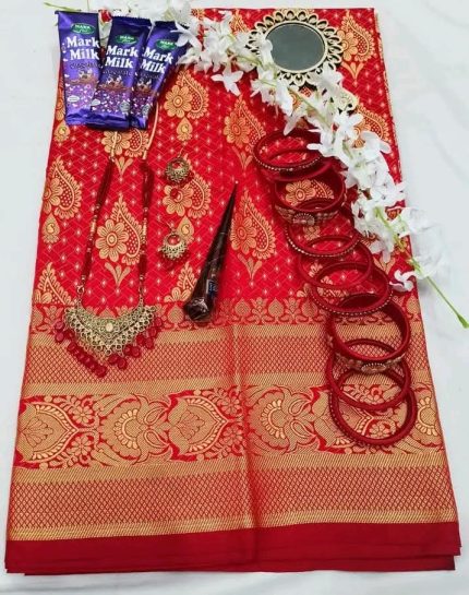 red colour saree ar combo package