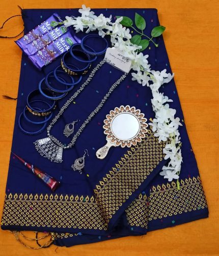 blue colour saree combo package