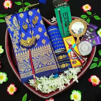 royal blue Japani cartoon silk combo package
