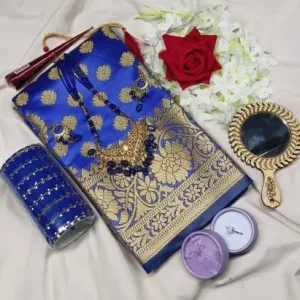 ✨👑 রয়্যাল ব্লু শাড়ি কম্বো 💙💫 – রঙের সঙ্গে প্রিমিয়াম টাচ 👗🌟