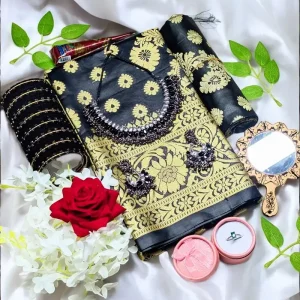 Black🔥 saree gift packag. 🔥টাঙ্গাইলের কাতান শাড়ি